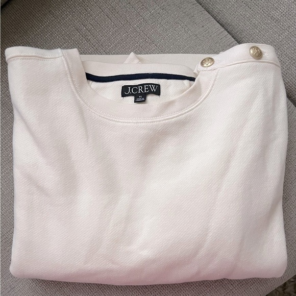 J. Crew Heritage Fleece Sweatshirt with Buttons - Picture 2 of 4